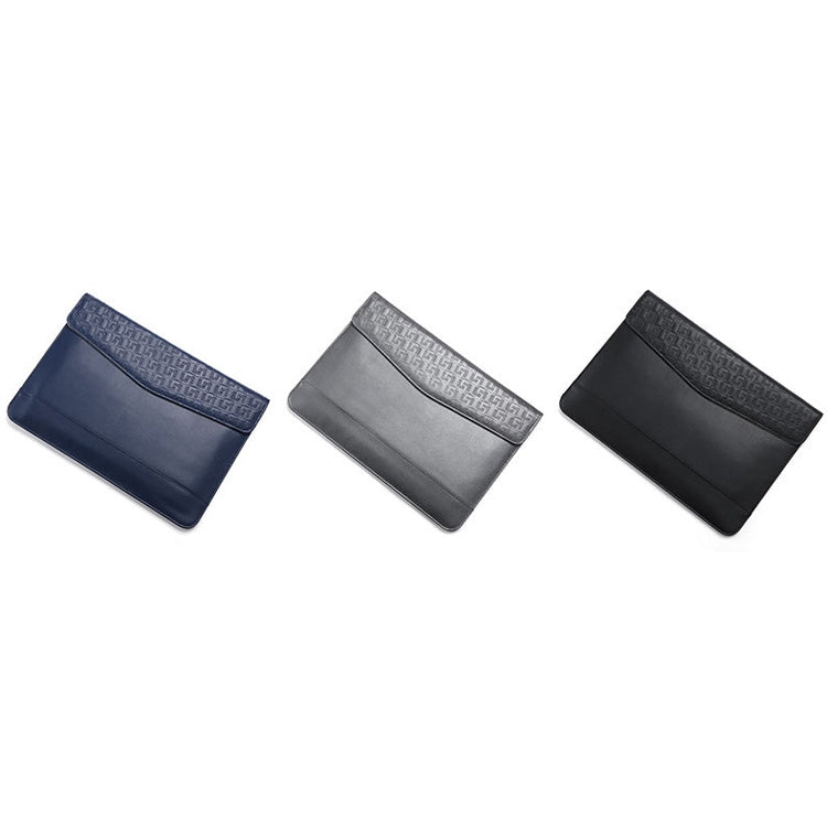 Horizontal  Embossed Notebook Liner Bag Ultra-Thin Magnetic Holster, Applicable Model: 13-14 inch(Dark Blue) - 13.3 inch by PMC Jewellery | Online Shopping South Africa | PMC Jewellery | Buy Now Pay Later Mobicred