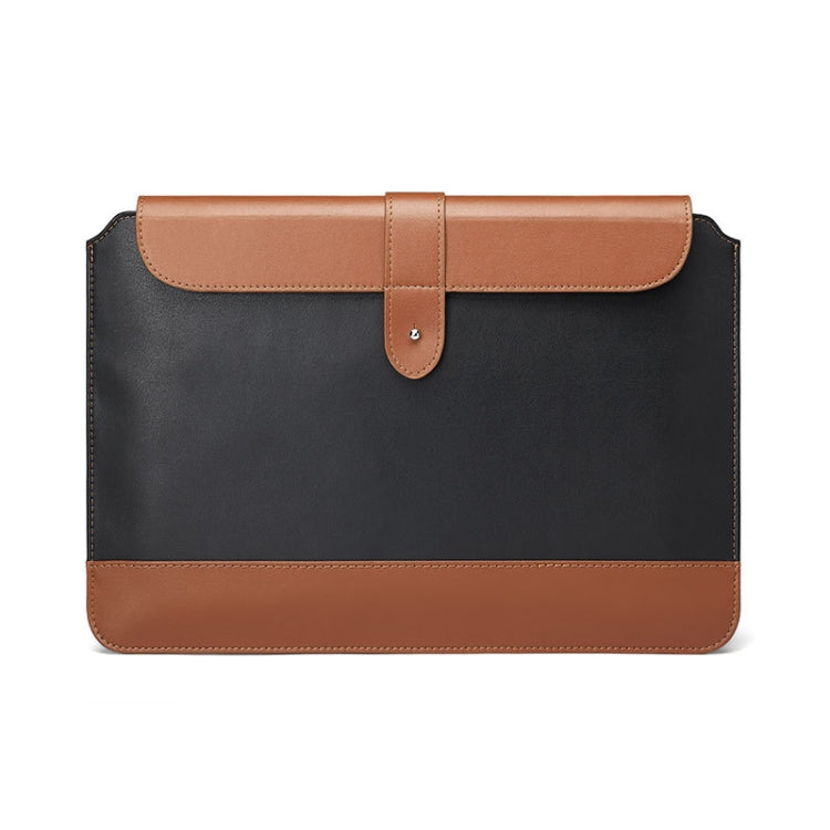 Horizontal Microfiber Color Matching Notebook Liner Bag, Style: Liner Bag (Black + Brown), Applicable Model: 11  -12 Inch - 10 - 11 inch by PMC Jewellery | Online Shopping South Africa | PMC Jewellery | Buy Now Pay Later Mobicred