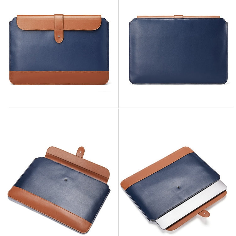 Horizontal Microfiber Color Matching Notebook Liner Bag, Style: Liner Bag+Power Bag(Blue + Brown), Applicable Model: 11  -12 Inch - 10 - 11 inch by PMC Jewellery | Online Shopping South Africa | PMC Jewellery | Buy Now Pay Later Mobicred