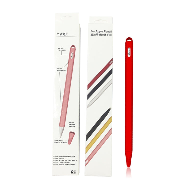 5 PCS Stylus Silicone Protective Case For Apple Pencil 2(Red) - Pencil Accessories by PMC Jewellery | Online Shopping South Africa | PMC Jewellery