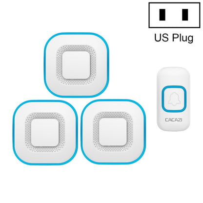 CACAZI V028F 1 For 3 Wireless Music Doorbell without Battery, Plug:US Plug(White) - Wireless Doorbell by CACAZI | Online Shopping South Africa | PMC Jewellery | Buy Now Pay Later Mobicred