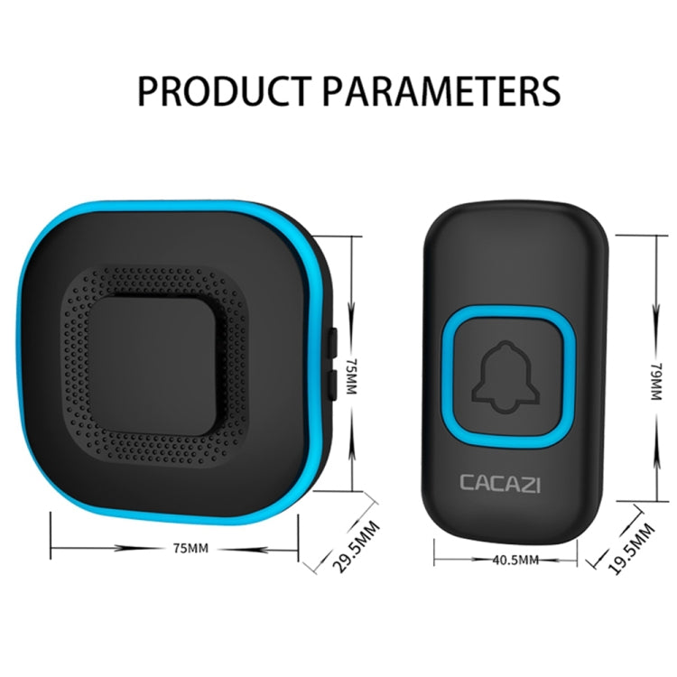 CACAZI V028F 1 For 3 Wireless Music Doorbell without Battery, Plug:EU Plug(Black) - Wireless Doorbell by CACAZI | Online Shopping South Africa | PMC Jewellery | Buy Now Pay Later Mobicred