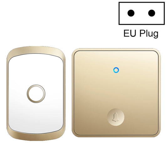 CACAZI FA50 1 For 1 Push-button Self-generating Wireless Doorbell, Plug:EU Plug(Gold) - Wireless Doorbell by CACAZI | Online Shopping South Africa | PMC Jewellery