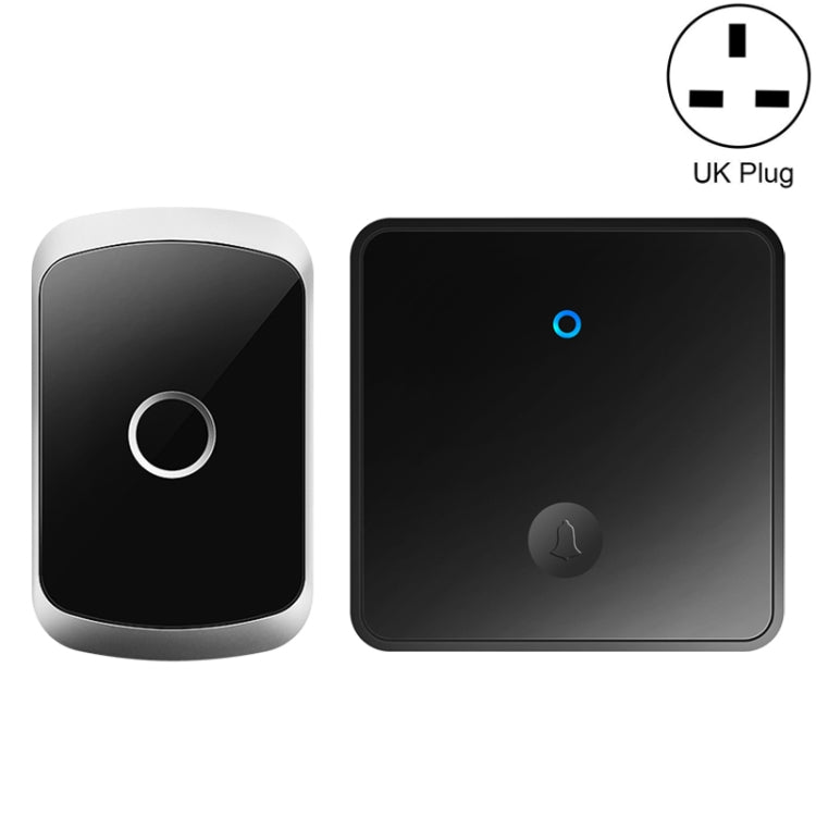 CACAZI FA50 1 For 1 Push-button Self-generating Wireless Doorbell, Plug:UK Plug(Black) - Wireless Doorbell by CACAZI | Online Shopping South Africa | PMC Jewellery