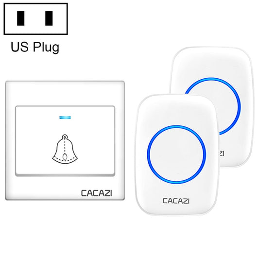 CACAZI H10 1 For 2 Home Wireless Music Doorbell without Battery, Plug:US Plug(White) - Wireless Doorbell by CACAZI | Online Shopping South Africa | PMC Jewellery