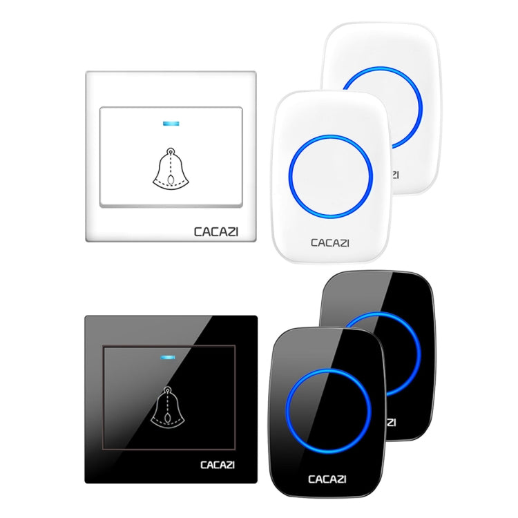 CACAZI H10 1 For 2 Home Wireless Music Doorbell without Battery, Plug:US Plug(White) - Wireless Doorbell by CACAZI | Online Shopping South Africa | PMC Jewellery | Buy Now Pay Later Mobicred