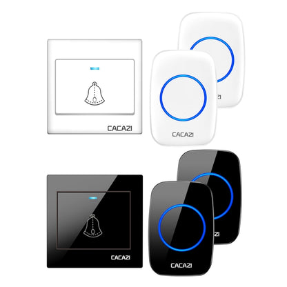 CACAZI H10 1 For 2 Home Wireless Music Doorbell without Battery, Plug:US Plug(White) - Wireless Doorbell by CACAZI | Online Shopping South Africa | PMC Jewellery | Buy Now Pay Later Mobicred