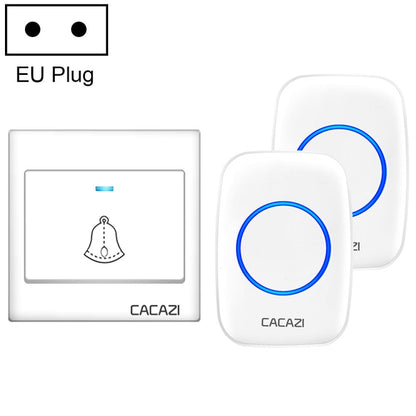 CACAZI H10 1 For 2 Home Wireless Music Doorbell without Battery, Plug:EU Plug(White) - Wireless Doorbell by CACAZI | Online Shopping South Africa | PMC Jewellery