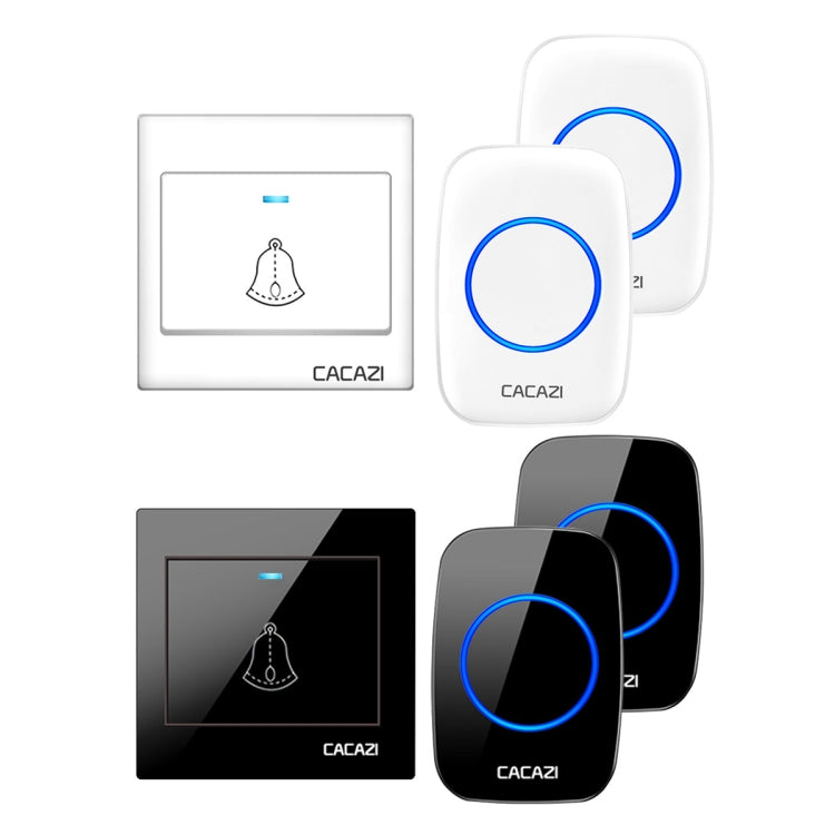 CACAZI H10 1 For 2 Home Wireless Music Doorbell without Battery, Plug:UK Plug(White) - Wireless Doorbell by CACAZI | Online Shopping South Africa | PMC Jewellery