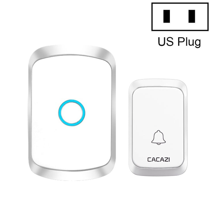 CACAZI A50 1 For 1 Wireless Music Doorbell without Battery, Plug:US Plug(White) - Wireless Doorbell by CACAZI | Online Shopping South Africa | PMC Jewellery | Buy Now Pay Later Mobicred