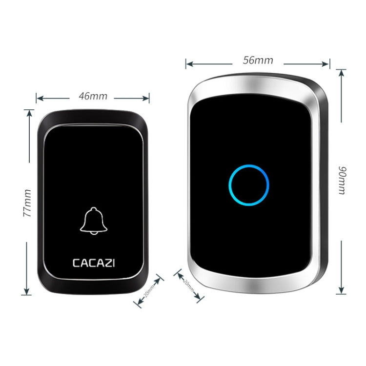 CACAZI A50 1 For 1 Wireless Music Doorbell without Battery, Plug:US Plug(White) - Wireless Doorbell by CACAZI | Online Shopping South Africa | PMC Jewellery