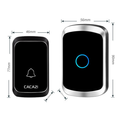 CACAZI A50 1 For 1 Wireless Music Doorbell without Battery, Plug:UK Plug(Black) - Wireless Doorbell by CACAZI | Online Shopping South Africa | PMC Jewellery