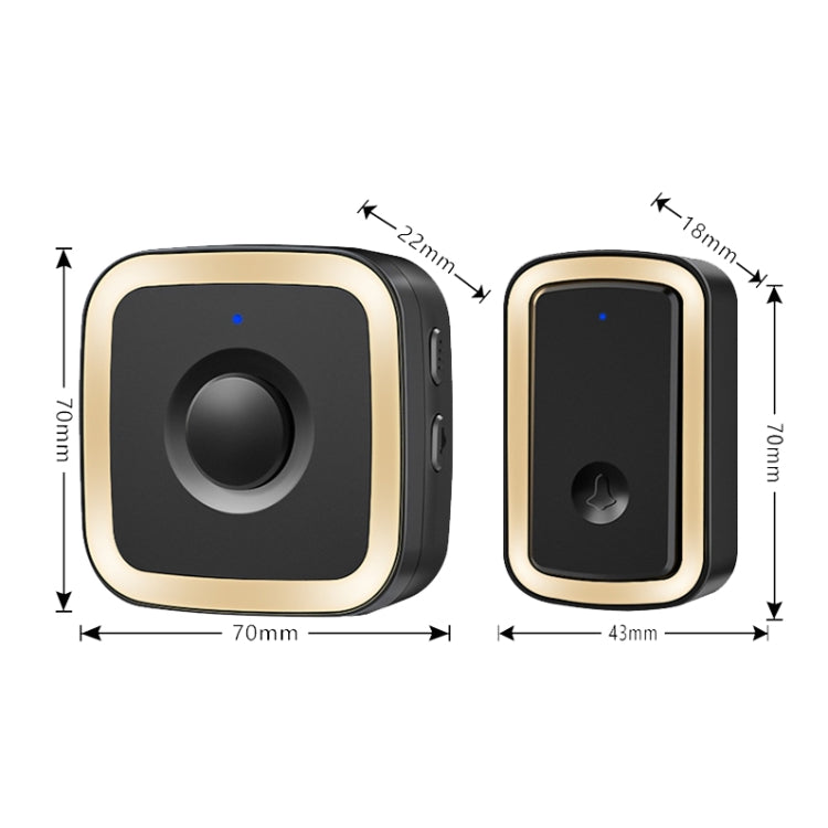 CACAZI A58 1 For 1 Smart Wireless Doorbell without Battery, Plug:EU Plug(Gold) - Wireless Doorbell by CACAZI | Online Shopping South Africa | PMC Jewellery