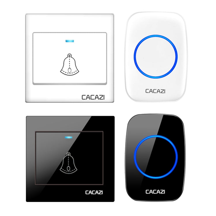 CACAZI H10 1 For 1 Wireless Smart Doorbell without Battery, Plug:UK Plug(Black) - Wireless Doorbell by CACAZI | Online Shopping South Africa | PMC Jewellery