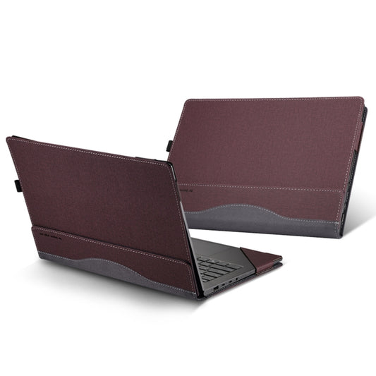 For Samsung Galaxy Book 4 Pro 14 Inch Leather Laptop Anti-Fall Protective Case(Wine Red) - 14.1 inch by PMC Jewellery | Online Shopping South Africa | PMC Jewellery | Buy Now Pay Later Mobicred