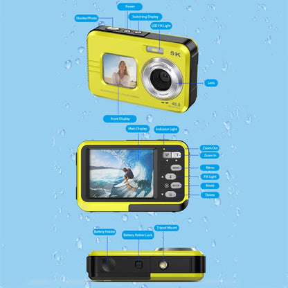 WDC901 3.5m Waterproof 48MP HD Dual Screen Outdoor Sports Digital Camera UK Plug(Green) - Children Cameras by PMC Jewellery | Online Shopping South Africa | PMC Jewellery | Buy Now Pay Later Mobicred