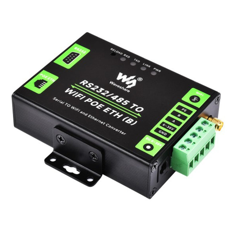 Waveshare Industrial Grade Serial Server RS232/485 to WiFi / Ethernet RJ45 Network Port with POE Support - Other Accessories by Waveshare | Online Shopping South Africa | PMC Jewellery | Buy Now Pay Later Mobicred