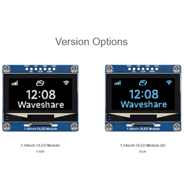 Waveshare 1.54 Inch OLED Display Module, 128×64 Resolution, SPI / I2C Communication(White) - LCD & LED Display Module by Waveshare | Online Shopping South Africa | PMC Jewellery | Buy Now Pay Later Mobicred