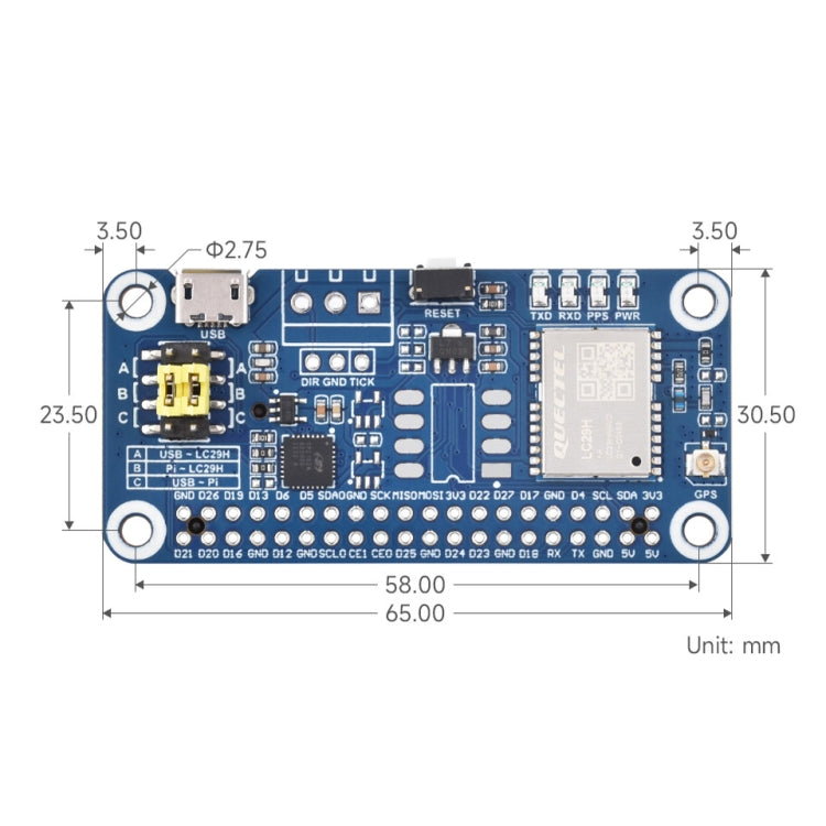 Waveshare For Raspberry Pi LC29H Series Dual-Band L1+L5 Positioning GPS Module, Spec: (BS) GPS/RTK HAT - Raspberry Pi Accessories by Waveshare | Online Shopping South Africa | PMC Jewellery | Buy Now Pay Later Mobicred