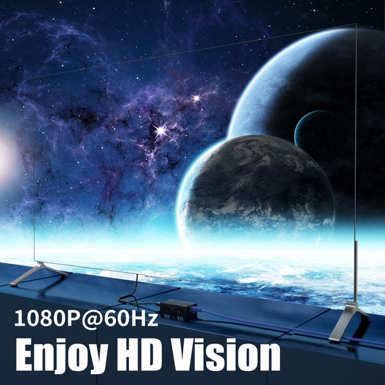 60m 1x4 HDMI Splitter POC Distribution Extender Supports 1080P@60Hz, Plug: EU Plug - free shipping - PMC TechLife - Order now!