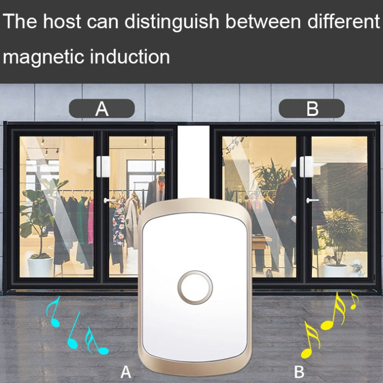 CACAZI M20 1 For 3 Split Type Door Opening Sensor Reminder Smart Wireless Doorbell Alarm, Style: AU Plug(Gold) - Wireless Doorbell by CACAZI | Online Shopping South Africa | PMC Jewellery