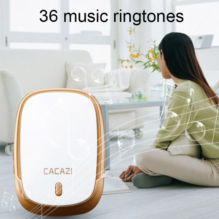 CACAZI Smart Waterproof Music Wireless Doorbell Multifunctional Pager, Style: EU Plug(Black) - Wireless Doorbell by CACAZI | Online Shopping South Africa | PMC Jewellery