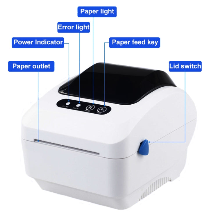 Xprinter XP-320B 80mm Thermal Barcode Supermarket Cashier Label Printer, Spec: USB+Bluetooth(UK Plug) - Printer by Xprinter | Online Shopping South Africa | PMC Jewellery | Buy Now Pay Later Mobicred