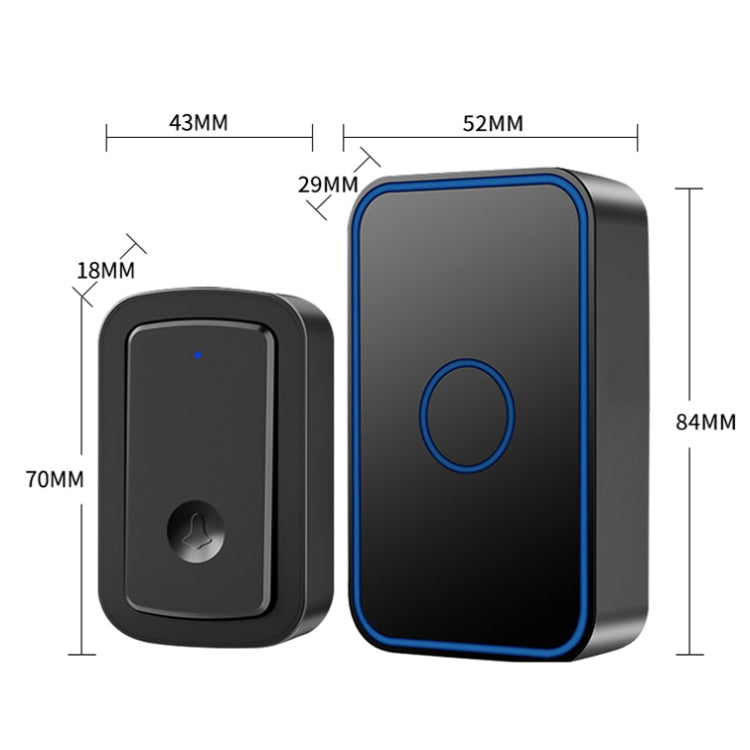 CACAZI A19 1 For 1 Wireless Music Doorbell without Battery, Plug:EU Plug(White) - Wireless Doorbell by CACAZI | Online Shopping South Africa | PMC Jewellery | Buy Now Pay Later Mobicred