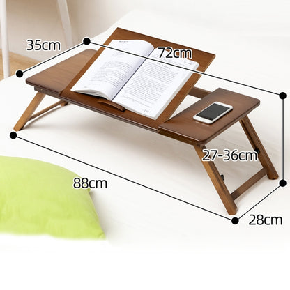 741ZDDNZ Bed Use Folding Height Adjustable Laptop Desk Dormitory Study Desk, Specification: Classic Tea Color 88cm Thick Bamboo - Laptop Stand by PMC Jewellery | Online Shopping South Africa | PMC Jewellery | Buy Now Pay Later Mobicred