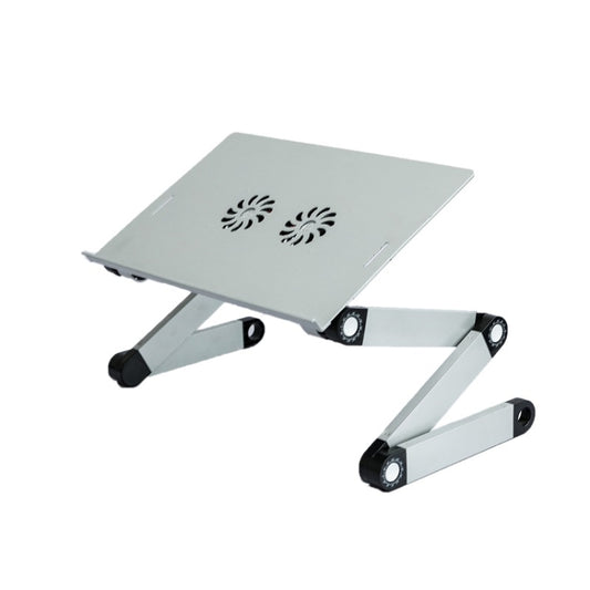 T8 Aluminum Alloy Folding & Lifting Laptop Desk Office Desk Heightening Bracket with Fan & Mouse Board (Silver) - Laptop Stand by PMC Jewellery | Online Shopping South Africa | PMC Jewellery | Buy Now Pay Later Mobicred