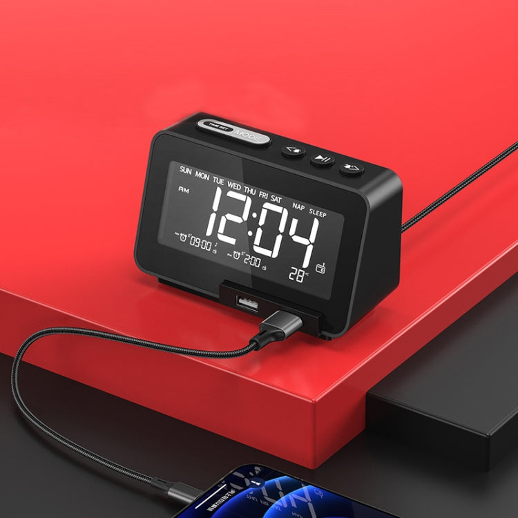 K5 Wireless Bluetooth Speaker Desktop Alarm Clock Radio, Specification: US Plug(Black) - Desktop Speaker by PMC Jewellery | Online Shopping South Africa | PMC Jewellery | Buy Now Pay Later Mobicred