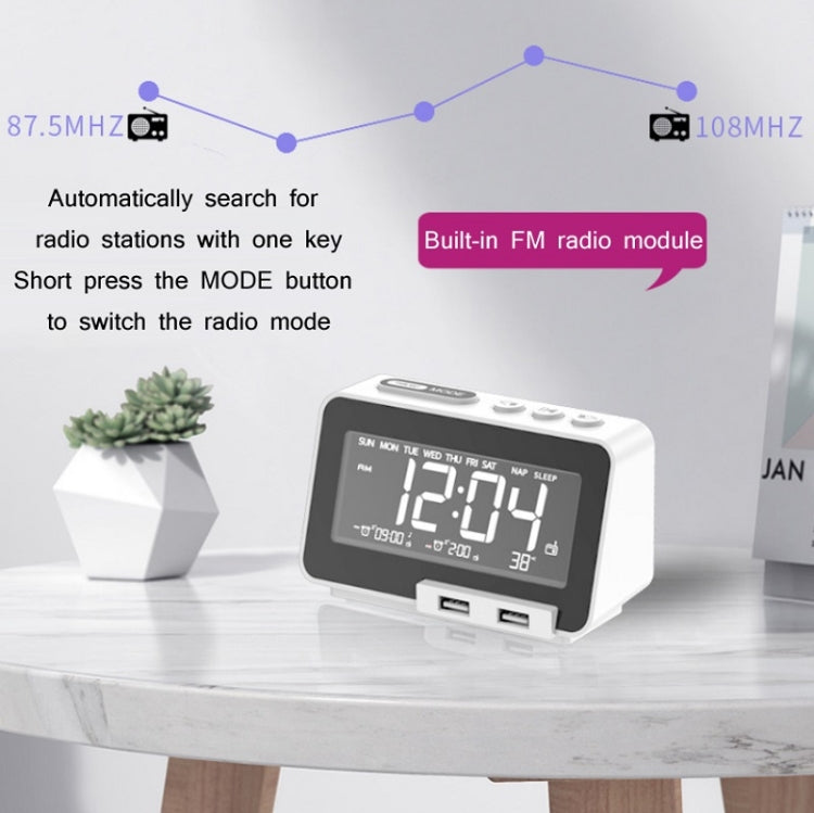 K5 Wireless Bluetooth Speaker Desktop Alarm Clock Radio, Specification: US Plug(Black) - Desktop Speaker by PMC Jewellery | Online Shopping South Africa | PMC Jewellery | Buy Now Pay Later Mobicred