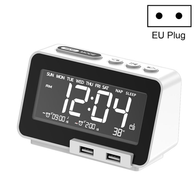 K5 Wireless Bluetooth Speaker Desktop Alarm Clock Radio, Specification: EU Plug(White) - Desktop Speaker by PMC Jewellery | Online Shopping South Africa | PMC Jewellery | Buy Now Pay Later Mobicred