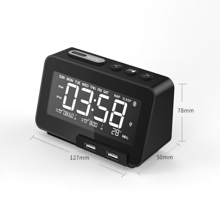 K5 Wireless Bluetooth Speaker Desktop Alarm Clock Radio, Specification: EU Plug(White) - Desktop Speaker by PMC Jewellery | Online Shopping South Africa | PMC Jewellery | Buy Now Pay Later Mobicred