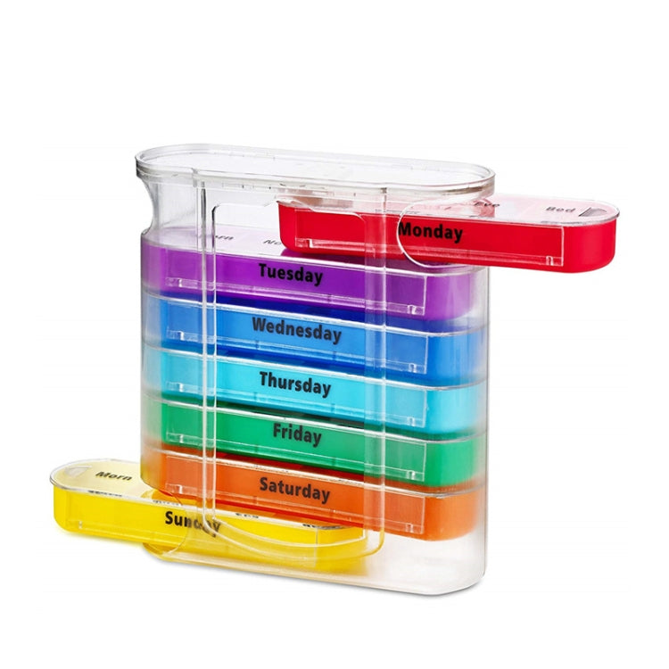 One Week Use 28-Compartment Portable Drawer Type Moisture-Proof Medicine Box(White Transparent) - free shipping - PMC TechLife - Order now!