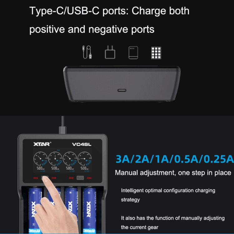 XTAR 4-Slot Bright Flashlight Lithium Battery Charger, Model: VC4SL - Charger & Converter by PMC TechLife | Online Shopping South Africa | PMC TechLife