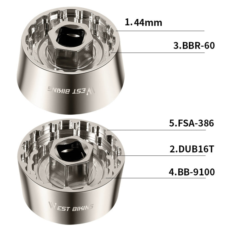 WEST BIKING YP0719253 5 in 1 44MM Bicycle Bottom Brackets Repair Tool(Silver) - Maintenance tools by WEST BIKING | Online Shopping South Africa | PMc TechLife | Buy Now Pay Later Mobicred