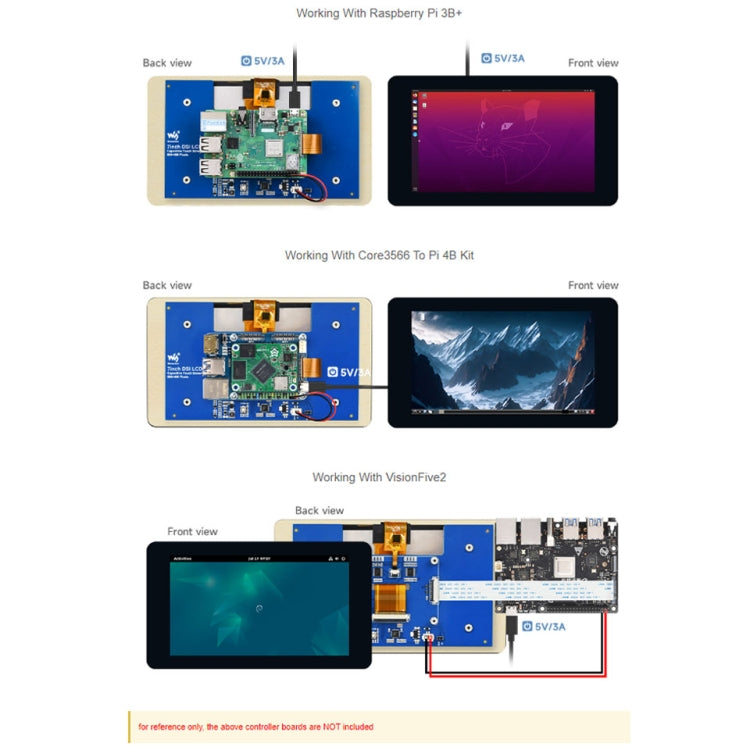 Waveshare 7 inch 800×480 IPS Capacitive Touch Display, DSI Interface, 5-Point Touch with Case - LCD & LED Display Module by Waveshare | Online Shopping South Africa | PMC Jewellery | Buy Now Pay Later Mobicred