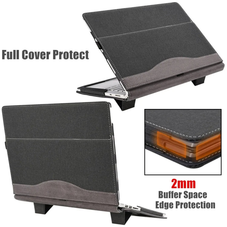 For Samsung Galaxy Book 2 Pro 360 13.3 Inch Leather Laptop Anti-Fall Protective Case With Stand(Black) - 13.3 inch by PMC Jewellery | Online Shopping South Africa | PMC Jewellery | Buy Now Pay Later Mobicred