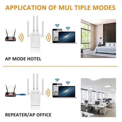 M-95B 300M Repeater WiFi Booster Wireless Signal Expansion Amplifier(Black - EU Plug) - Broadband Amplifiers by PMC Jewellery | Online Shopping South Africa | PMC Jewellery | Buy Now Pay Later Mobicred