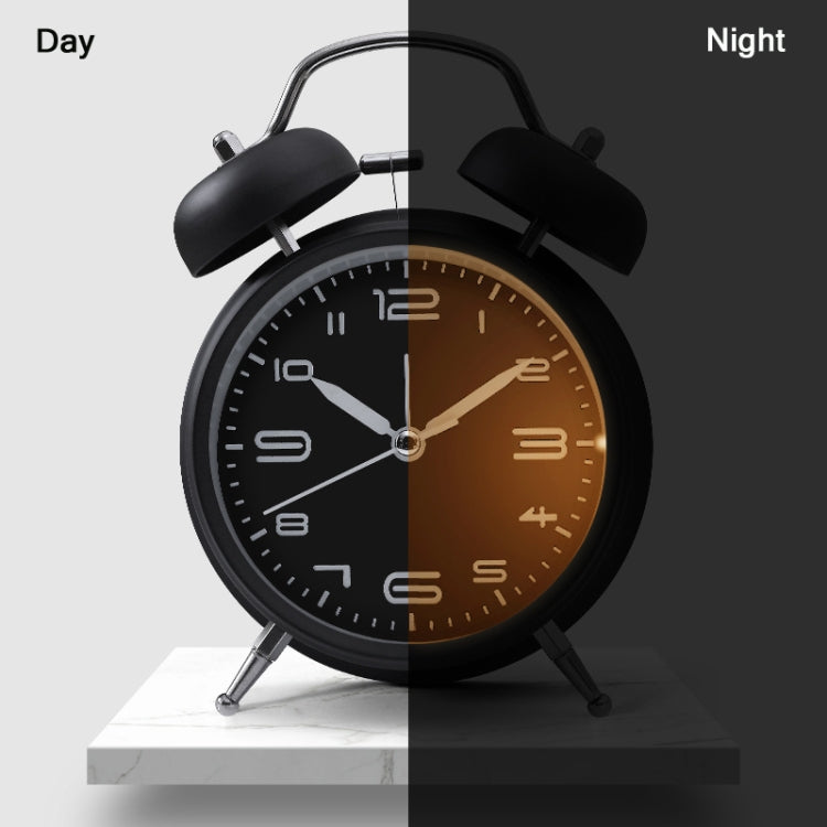 3304T Bedroom Bedside Multifunctional Bell Metal Alarm Clock With Night Light(White) - Alarm Clocks by PMc TechLife | Online Shopping South Africa | PMc TechLife | Buy Now Pay Later Mobicred