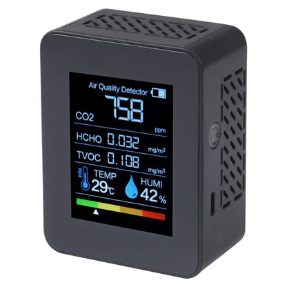 TVOC1 Portable CO2 Air Quality Formaldehyde Carbon Dioxide Detector Indoor Temperature Hygrometer with LED Digital Display(Black) - Air & Water Quality Tester by PMC Jewellery | Online Shopping South Africa | PMC Jewellery | Buy Now Pay Later Mobicred