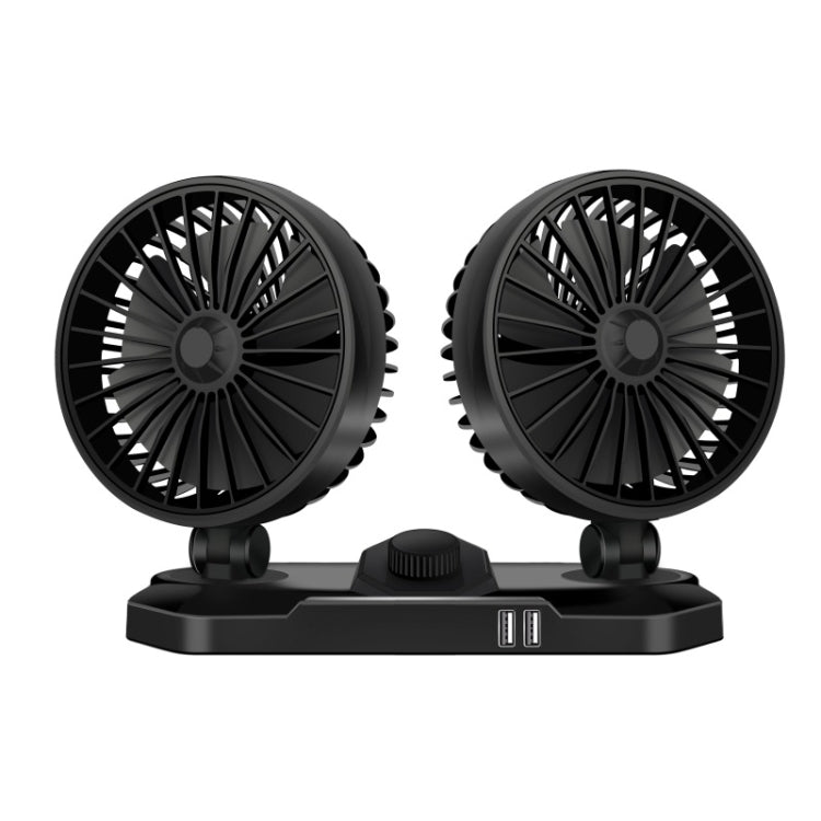 F558 With USB Mobile Phone Charging Car Fan 12/24V Car Truck Double Shaking Head Fan(Double Head 24V) - Heating & Fans by PMC Jewellery | Online Shopping South Africa | PMC Jewellery | Buy Now Pay Later Mobicred