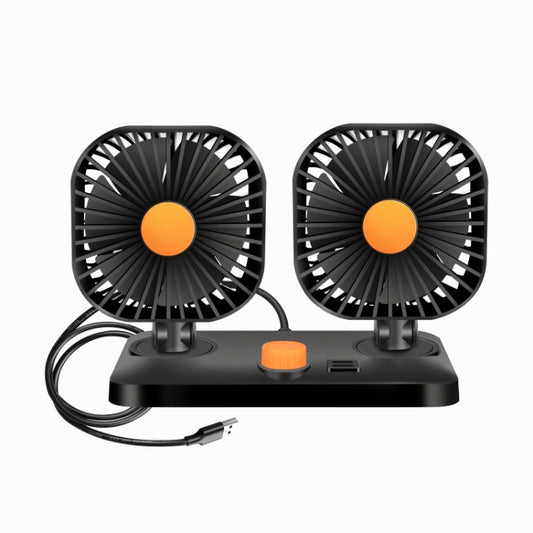 Mini USB 12 / 24V Car Electric Fan Double Head Fan - Heating & Fans by PMC Jewellery | Online Shopping South Africa | PMC Jewellery | Buy Now Pay Later Mobicred