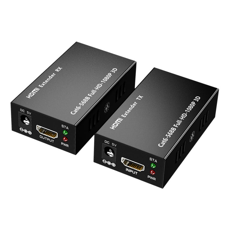 1 Pair HW-YD60 HDMI Extender 1080P Signal Amplifier, Effective Distance: 60m, EU Plug(Black) - Amplifier by PMC Jewellery | Online Shopping South Africa | PMC Jewellery | Buy Now Pay Later Mobicred