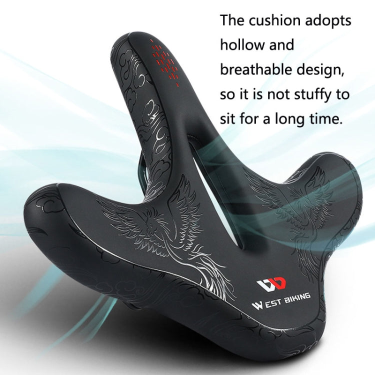 WEST BIKING YP0801122 Bicycle Mountain Bike Large Cushion Leisure And Comfortable Bicycle Saddle(Phoenix) - Bicycle Saddle by WEST BIKING | Online Shopping South Africa | PMC Jewellery | Buy Now Pay Later Mobicred