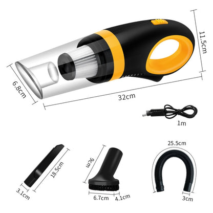 Car Vacuum Cleaner Wireless USB Charging High Power Small Handheld Vacuum Cleaner(Black Yellow) - Vacuum Cleaner by PMC Jewellery | Online Shopping South Africa | PMC Jewellery | Buy Now Pay Later Mobicred