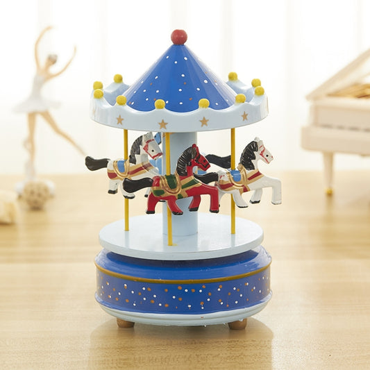 Sky City Carousel Clockwork Music Box Couples Birthday Gift(K0231 Dot Blue) - Music Box by PMC Jewellery | Online Shopping South Africa | PMC Jewellery | Buy Now Pay Later Mobicred