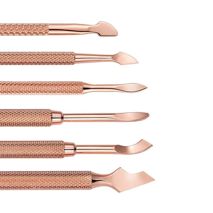 3 PCS Stainless Steel Rose Gold Double-Headed Steel Push Dead Skin Scissors Nail Set,Style: 01 Big Head - Nail Art Equipment by PMC Jewellery | Online Shopping South Africa | PMC Jewellery | Buy Now Pay Later Mobicred