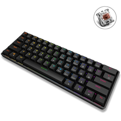 LEAVEN K28 61 Keys Gaming Office Computer RGB Wireless Bluetooth + Wired Dual Mode Mechanical Keyboard, Cabel Length:1.5m, Colour: Tea  Axis (Black) - Wireless Keyboard by LEAVEN | Online Shopping South Africa | PMC Jewellery | Buy Now Pay Later Mobicred